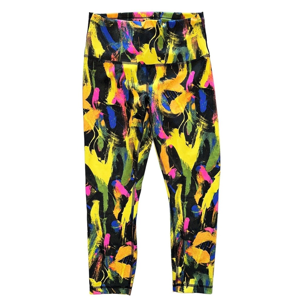 W2 Lululemon Invigorate High-Rise Crop 23" Undertone Black Multi Size‎ 8 Women's